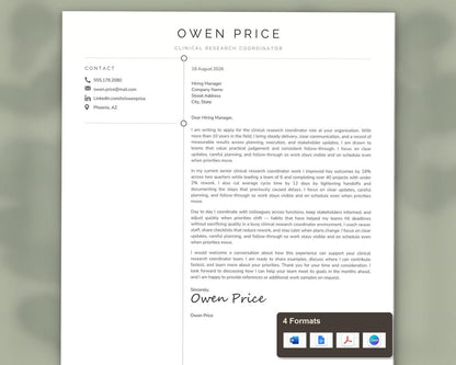 Clinical Research Coordinator Resume Template