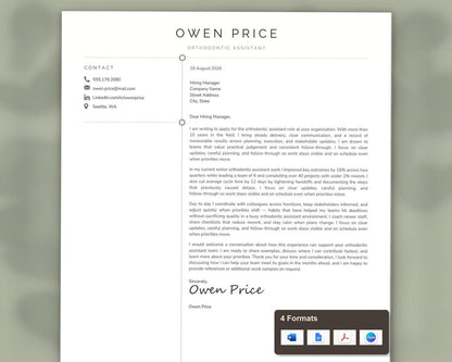 Orthodontic Assistant Resume Template