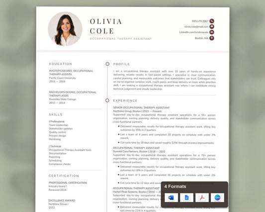 Occupational Therapy Assistant Resume Template