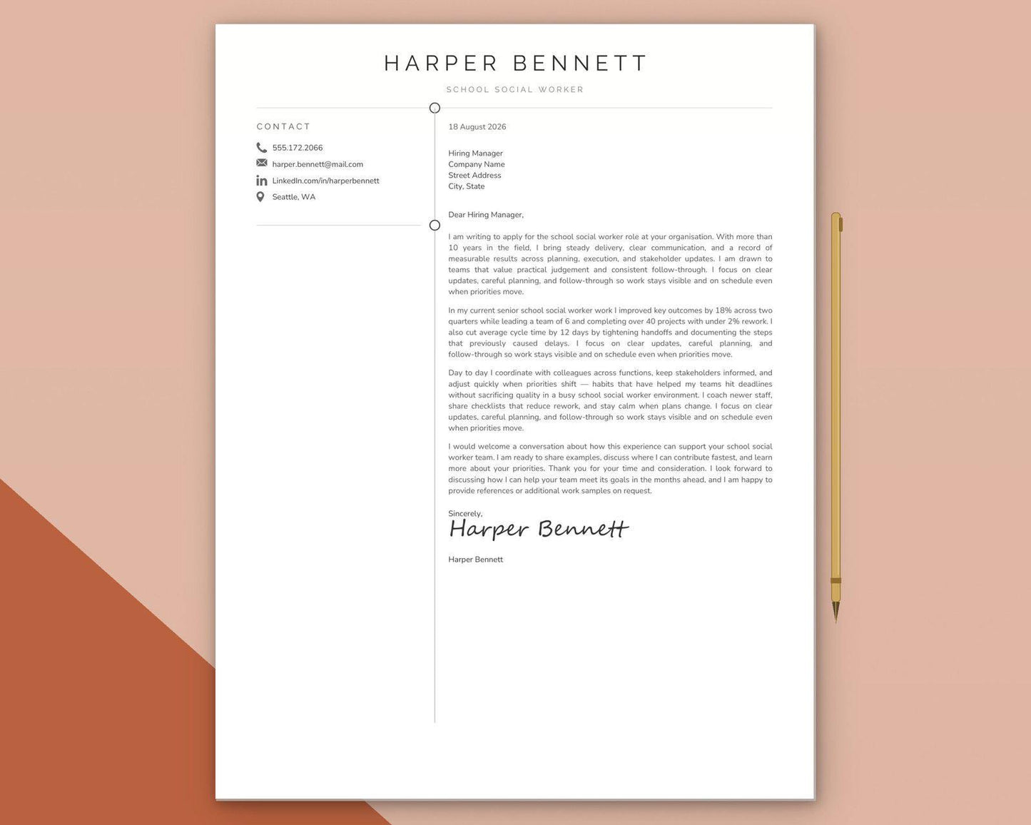 School Social Worker Resume Template