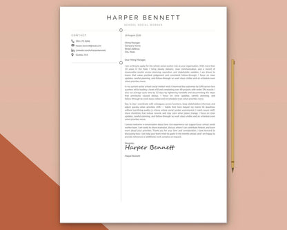 School Social Worker Resume Template