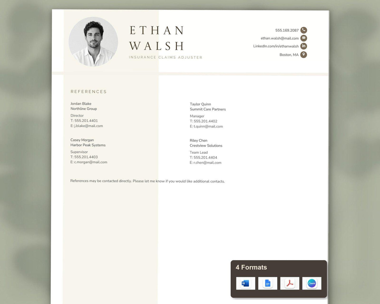 Insurance Claims Adjuster Resume Template