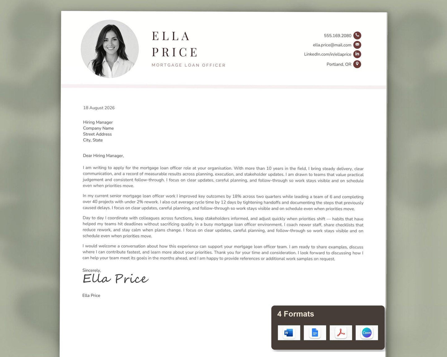 Mortgage Loan Officer Resume Template