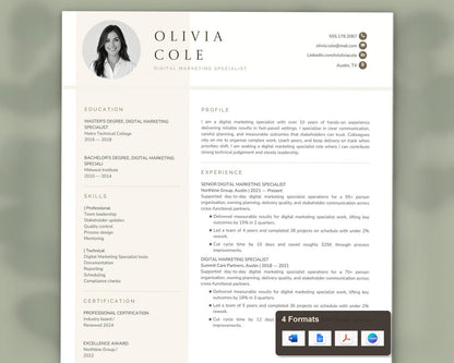 Digital Marketing Specialist Resume Template