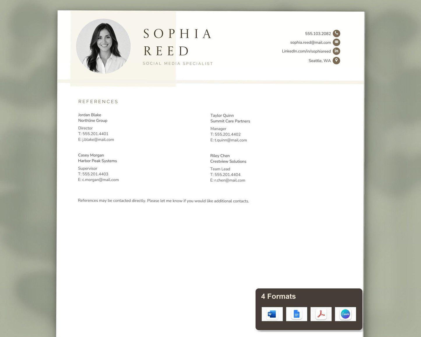 Social Media Specialist Resume Template