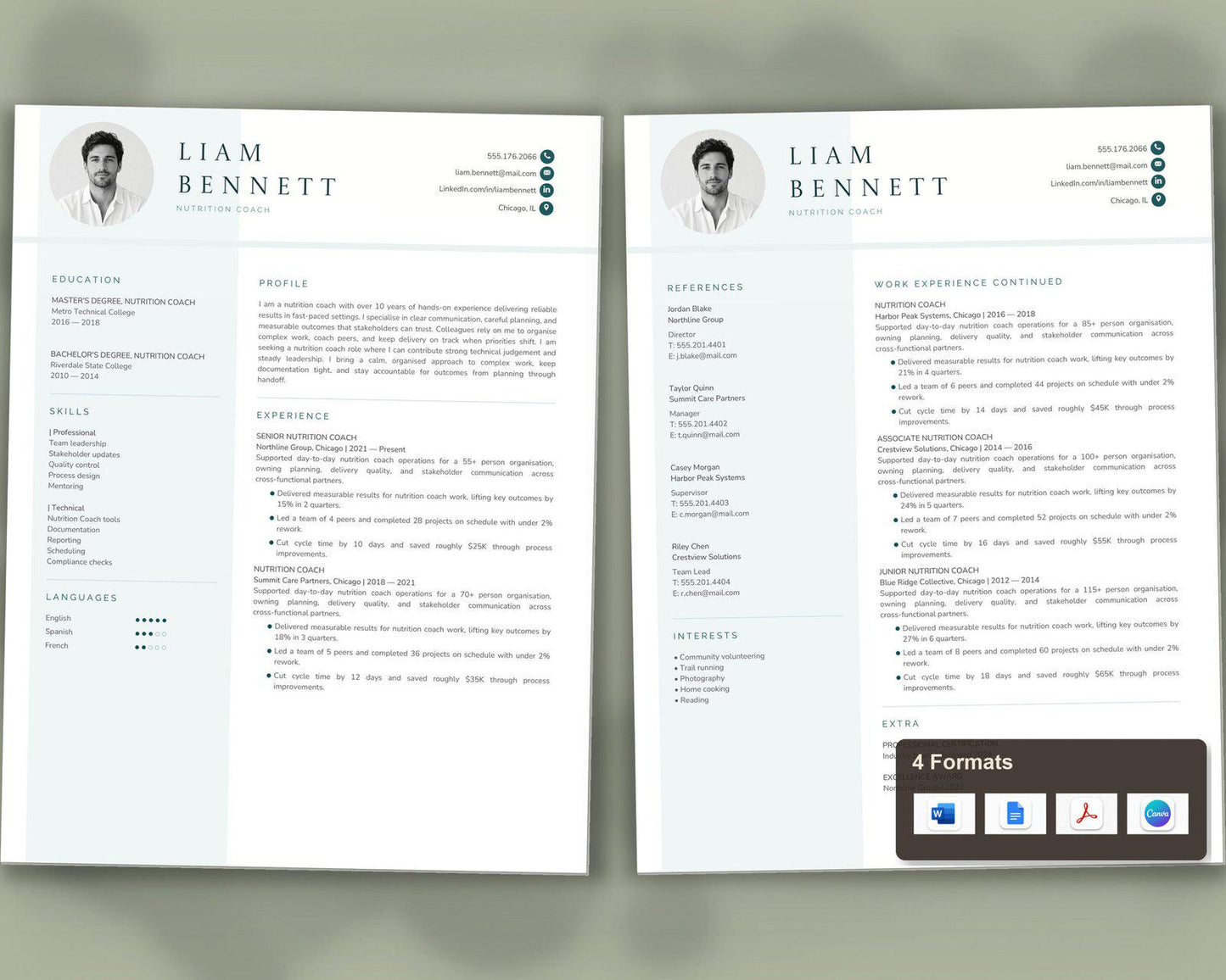 Nutrition Coach Resume Template
