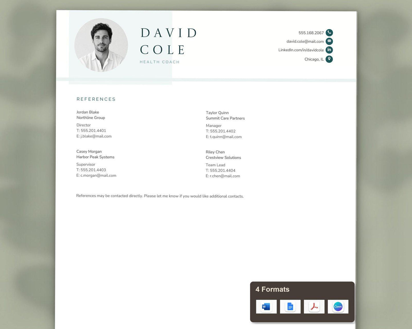 Health Coach Resume Template
