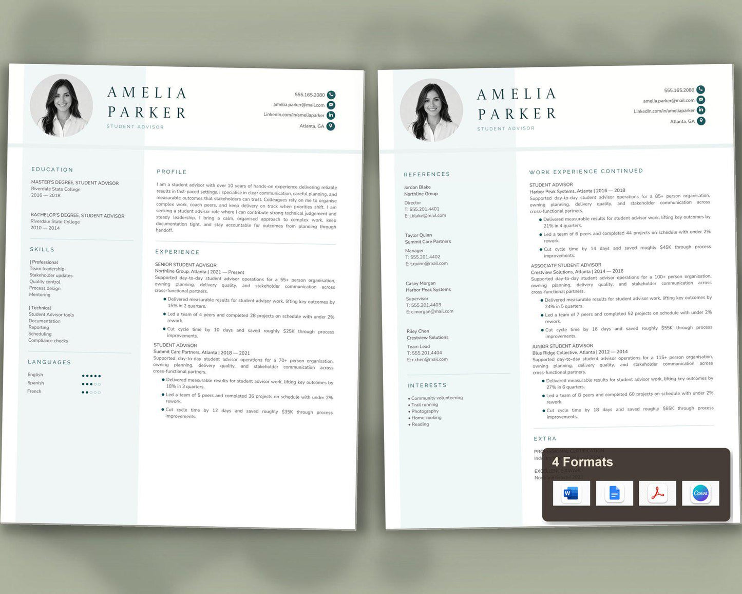 Student Advisor Resume Template