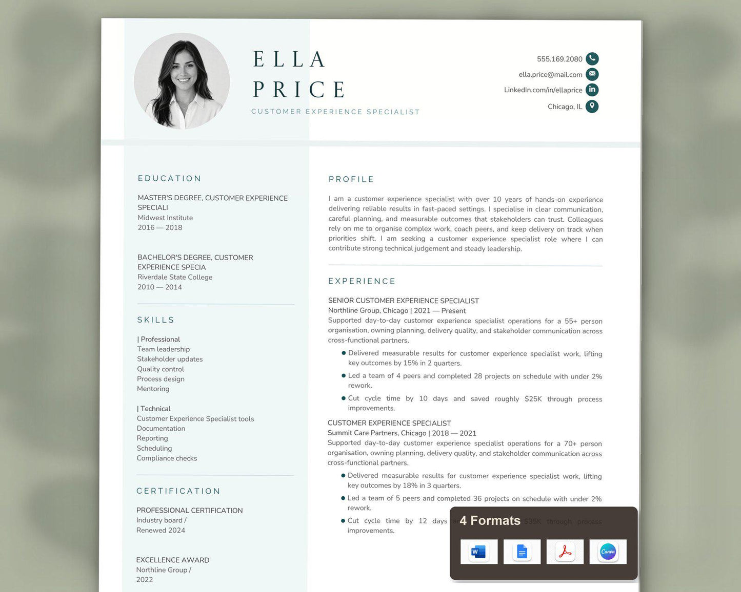 Customer Experience Specialist Resume Template