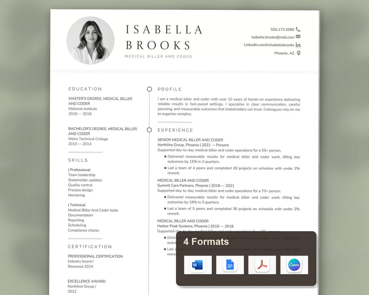 Medical Biller Coder Resume Template