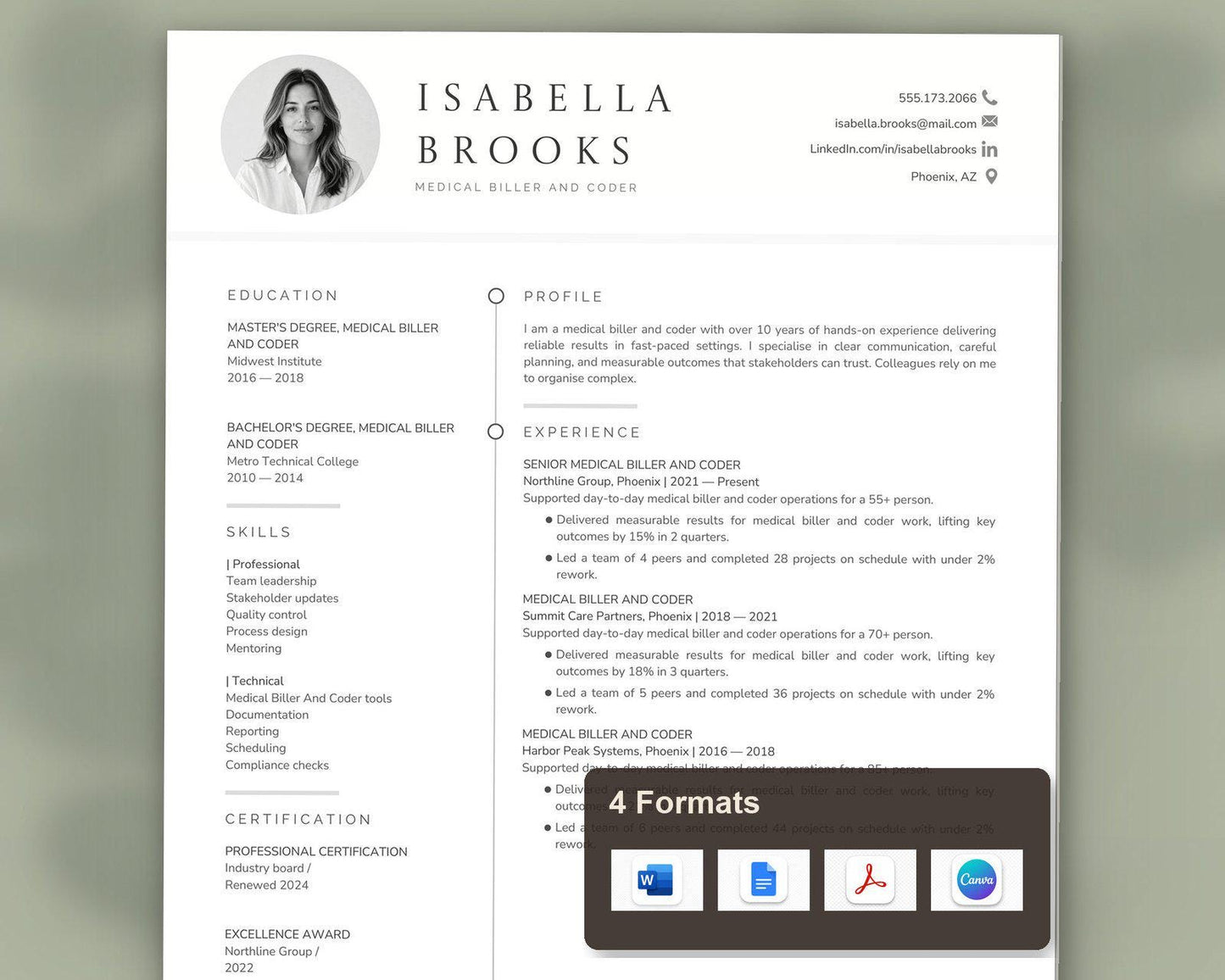 Medical Biller Coder Resume Template