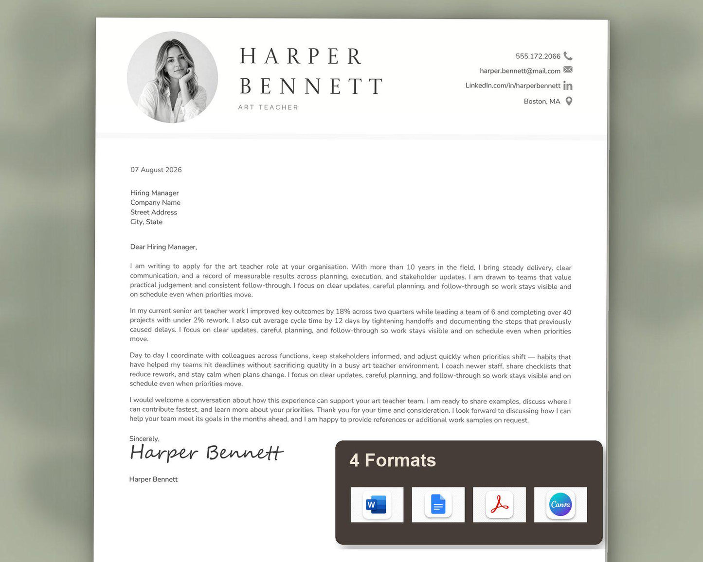 Art Teacher Resume Template
