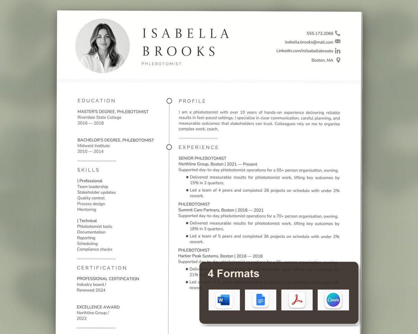 Phlebotomist Resume Template