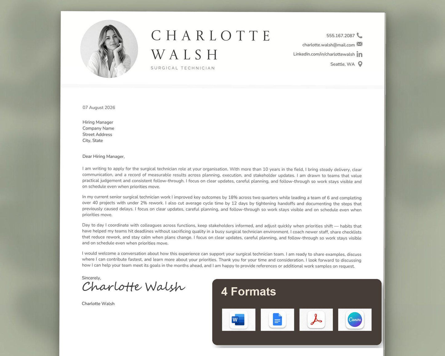 Surgical Technician Resume Template
