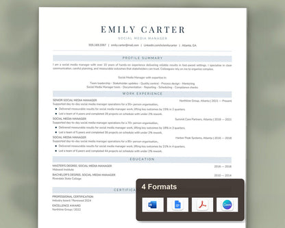 Social Media Manager Resume Template