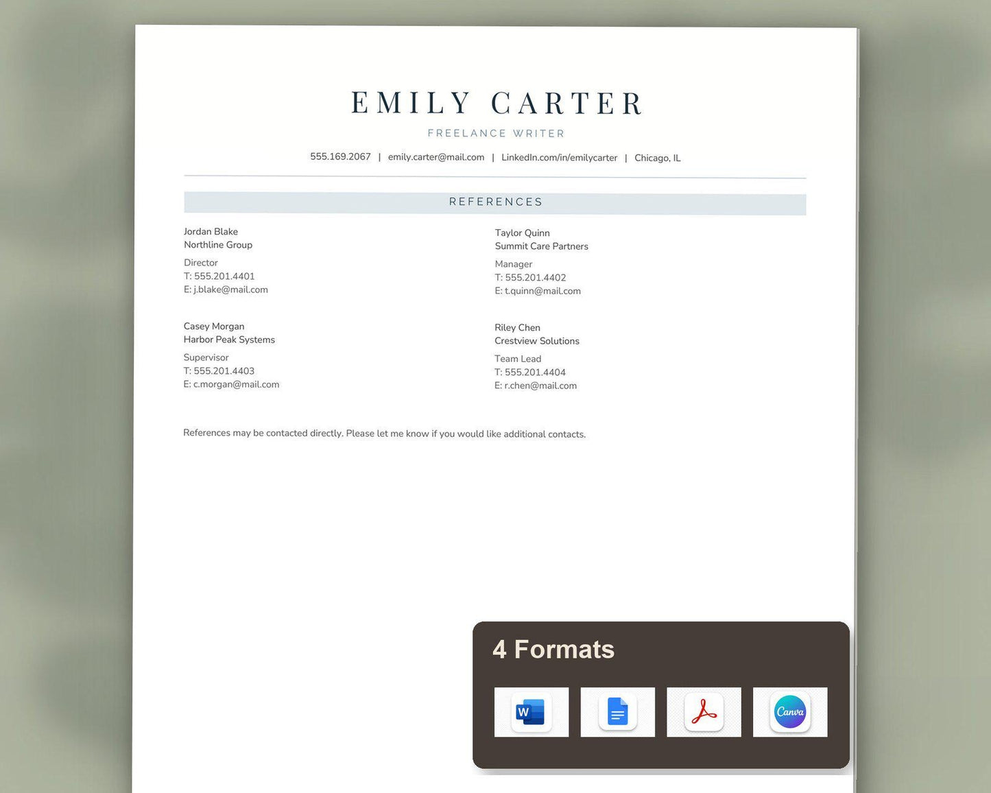Freelance Writer Resume Template