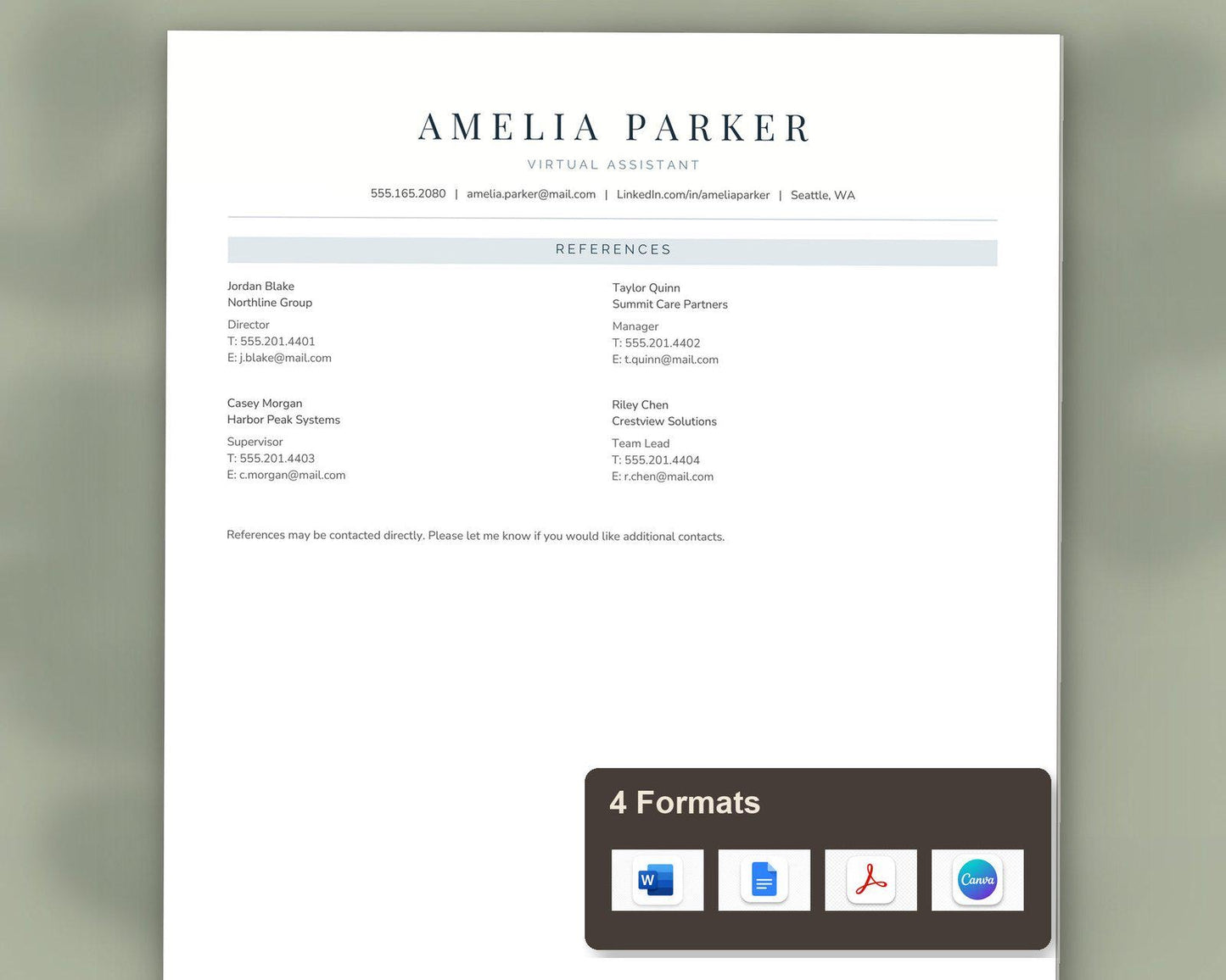 Virtual Assistant Resume Template