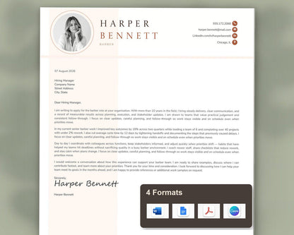 Barber Resume Template