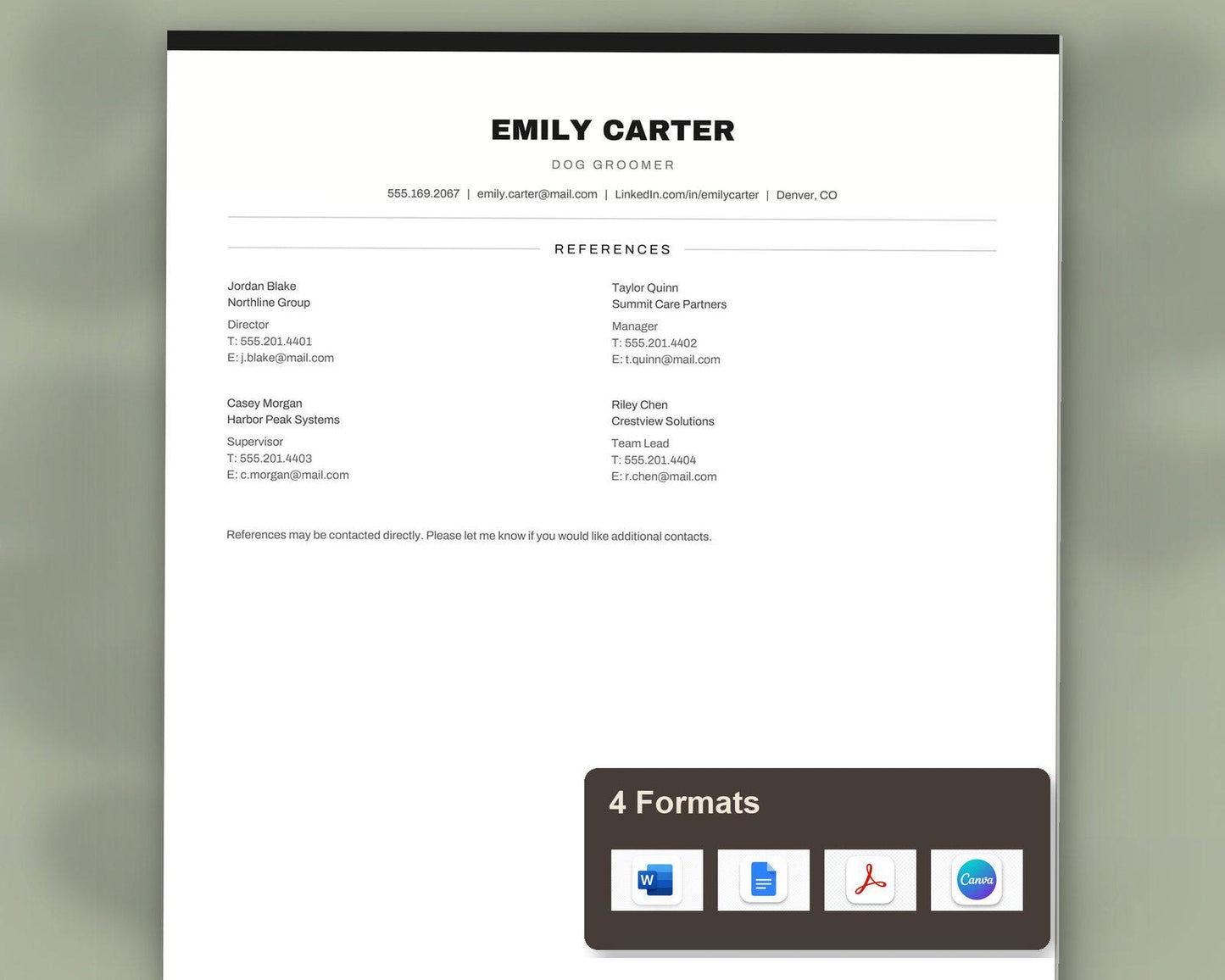 Dog Groomer Resume Template