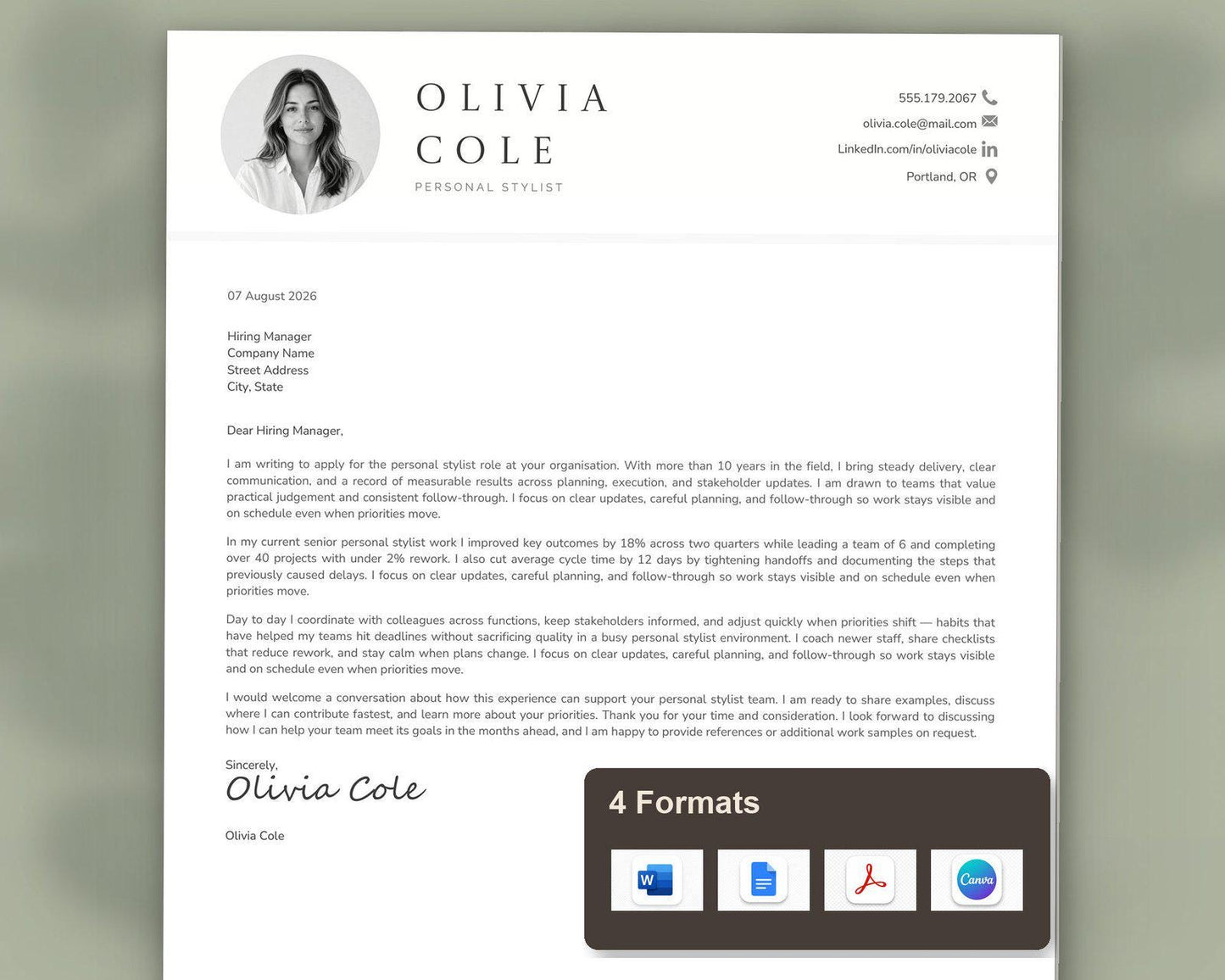 Personal Stylist Resume Template