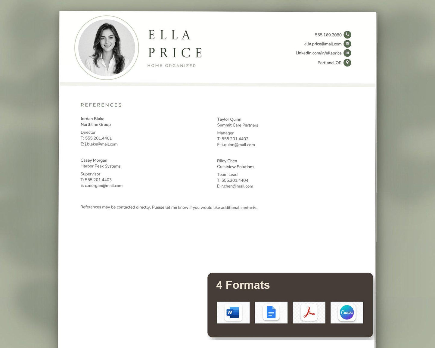 Home Organizer Resume Template