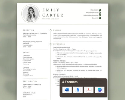Robotics Engineer Resume Template