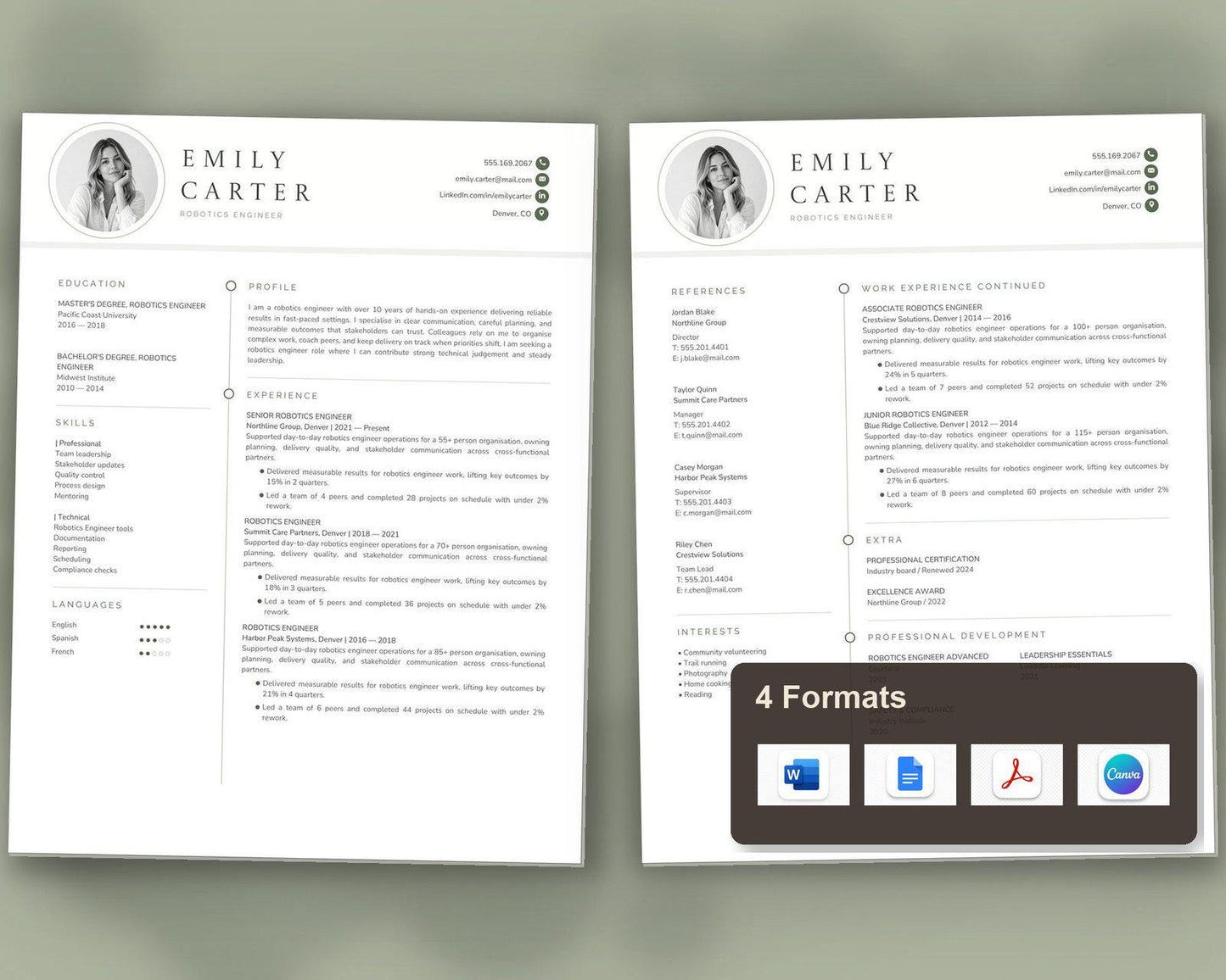 Robotics Engineer Resume Template