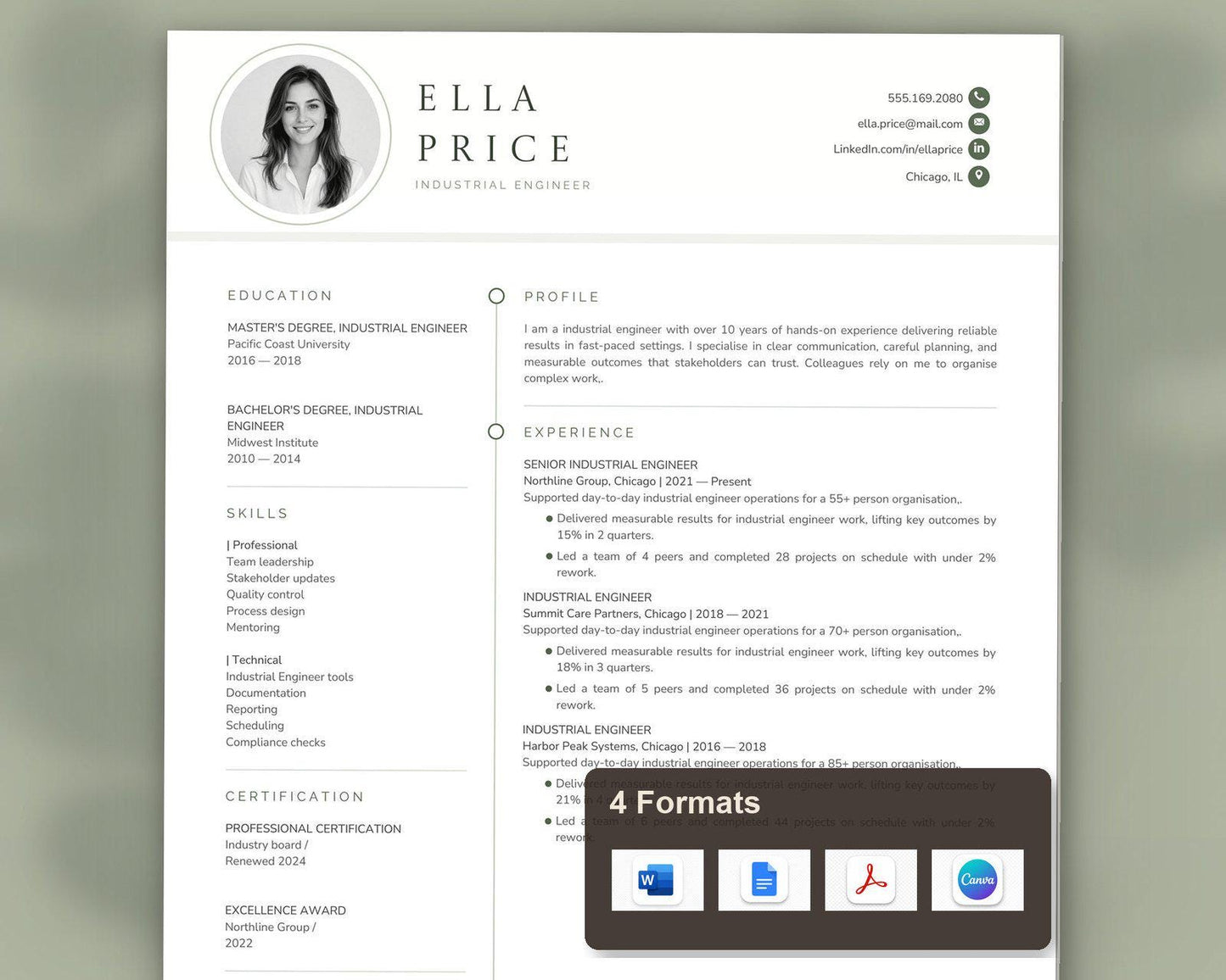 Industrial Engineer Resume Template