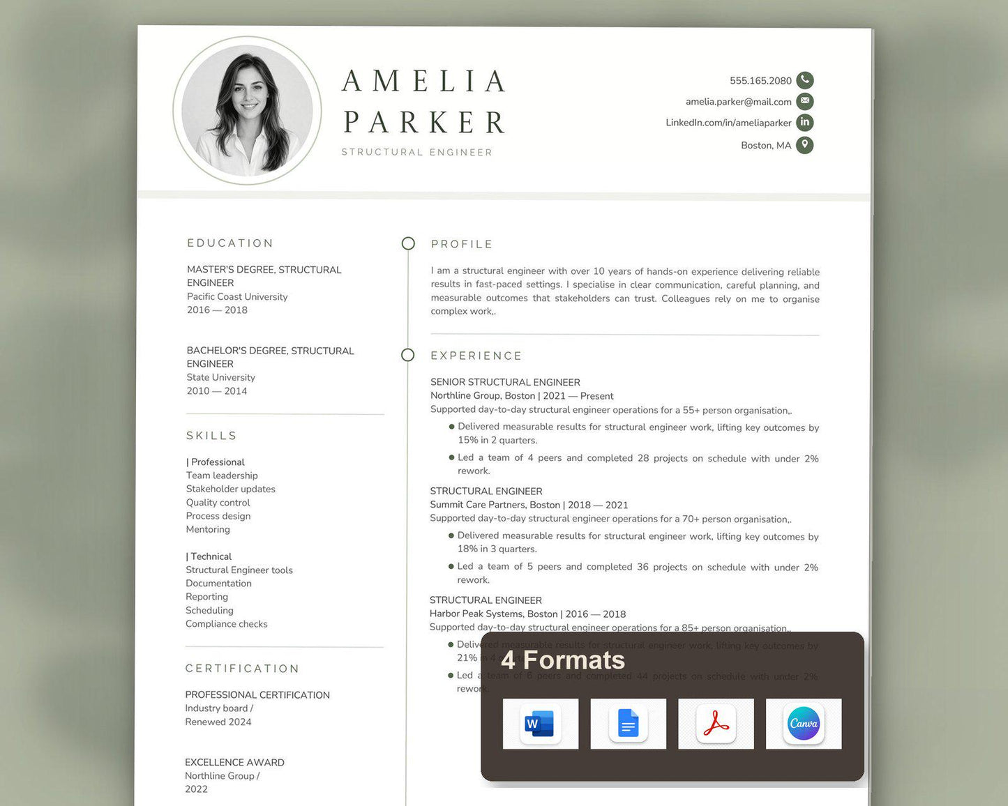 Structural Engineer Resume Template
