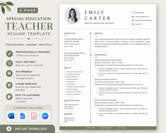 Special Education Teacher Resume Template