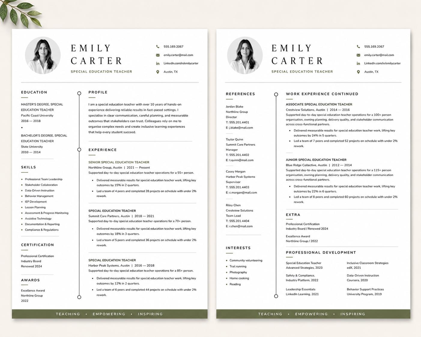 Special Education Teacher Resume Template