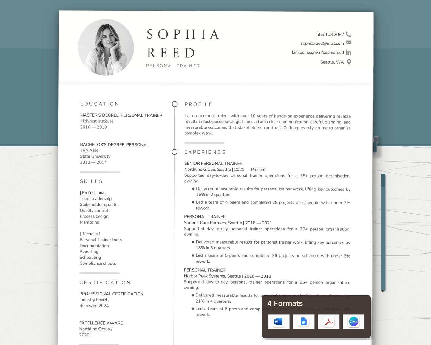 Personal Trainer Resume Template