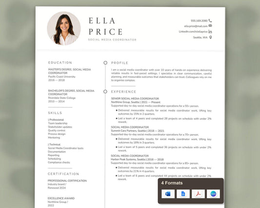 Social Media Coordinator Resume Template