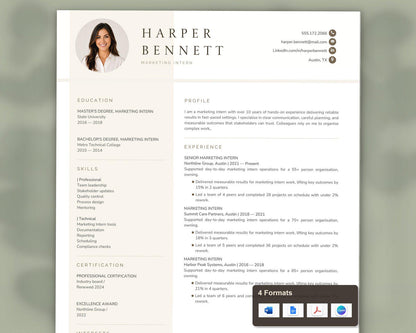 Marketing Intern Resume Template