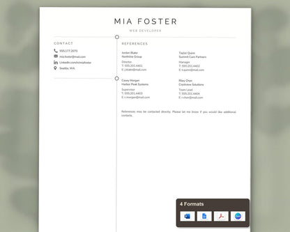 Web Developer Resume Template