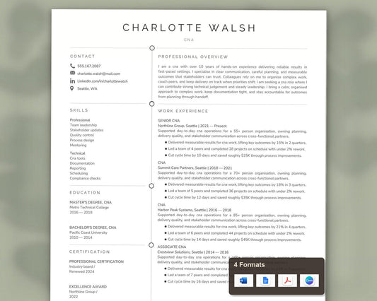 Cna Resume Template