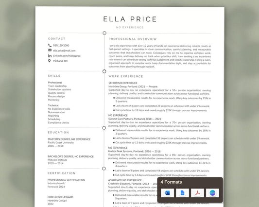 No Experience Resume Template