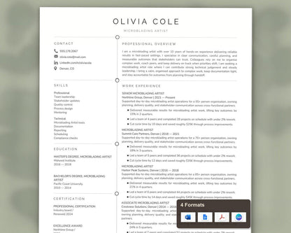 Microblading Artist Resume Template