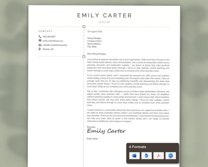 Janitor Resume Template