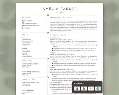 Stocker Resume Template