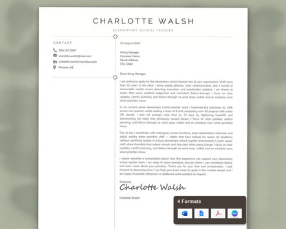 Elementary Teacher Resume Template