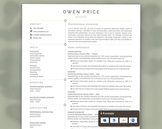 Scientist Resume Template