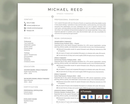 Speech Therapist Resume Template