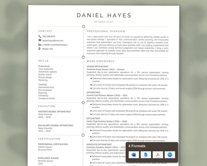Optometrist Resume Template