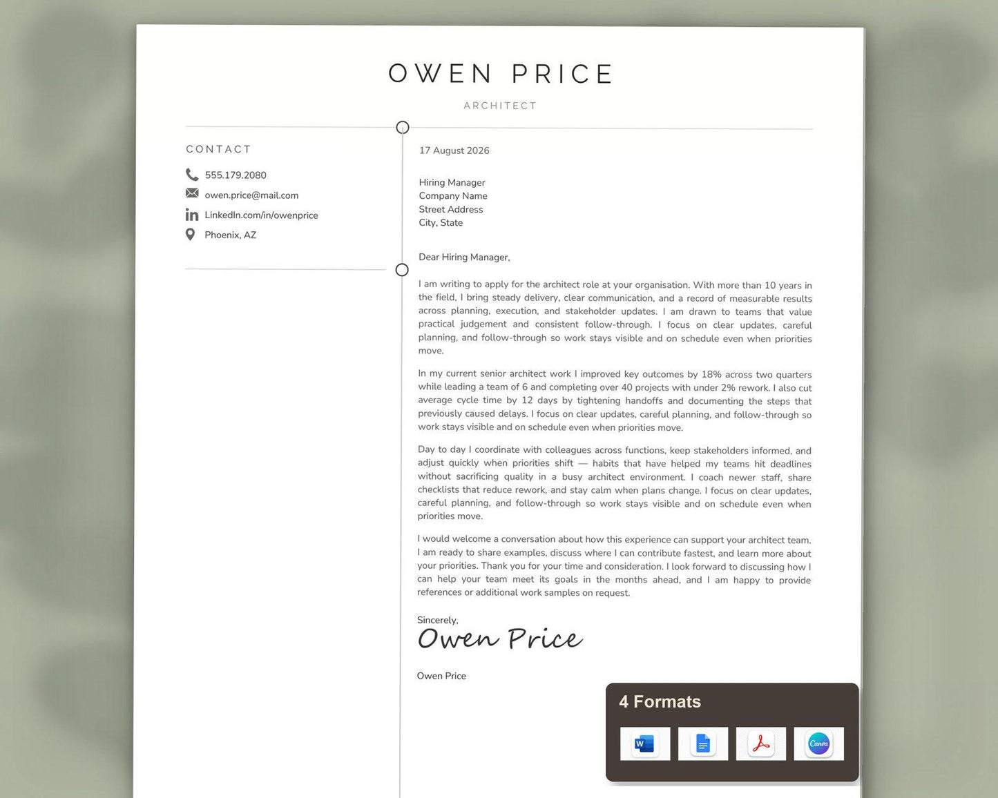 Architect Resume Template
