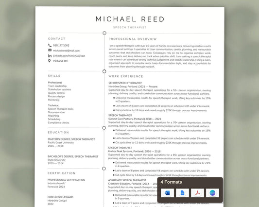 Speech Therapist Resume Template