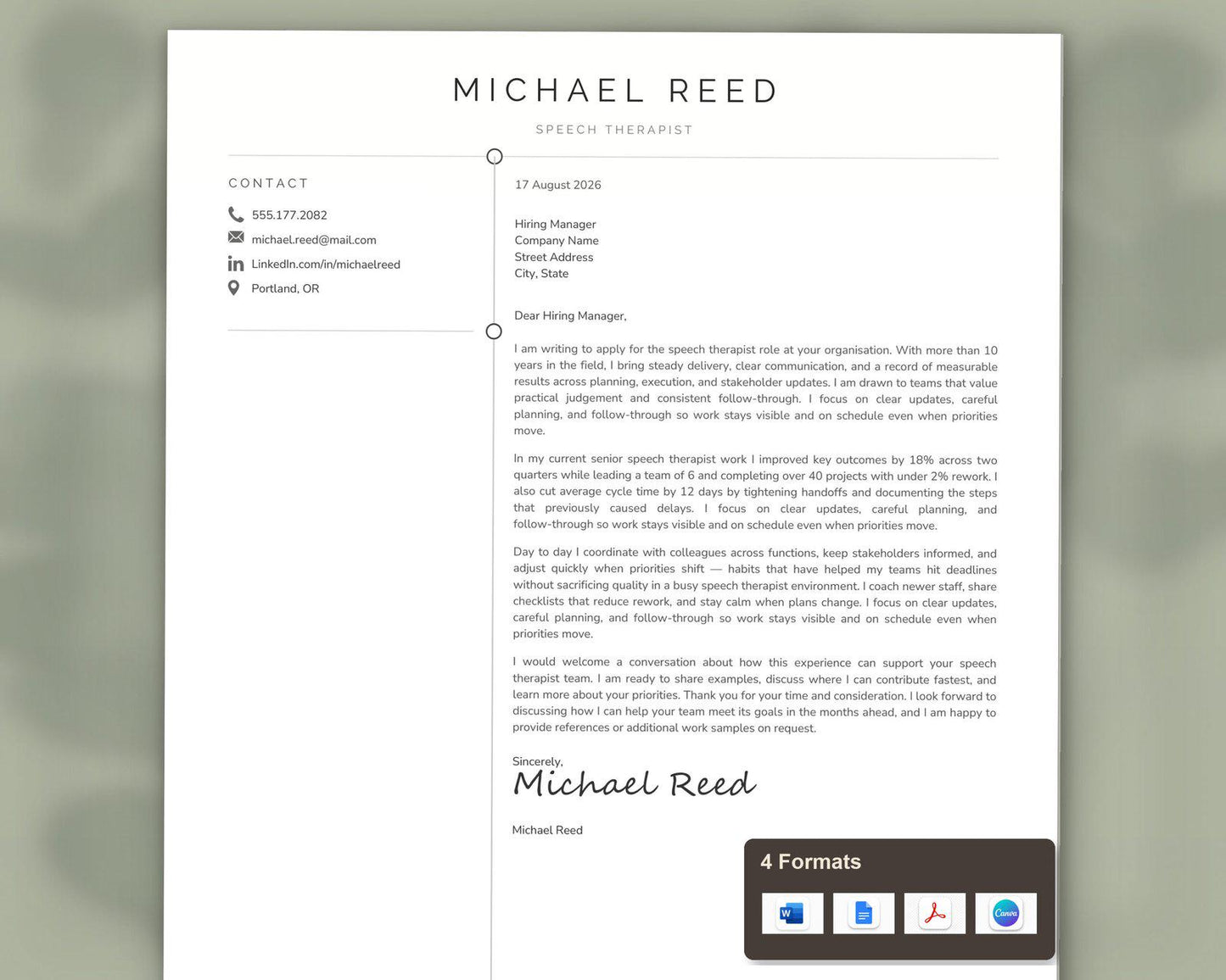 Speech Therapist Resume Template