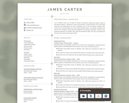 Dietitian Resume Template