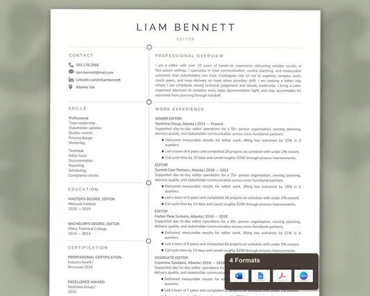 Editor Resume Template