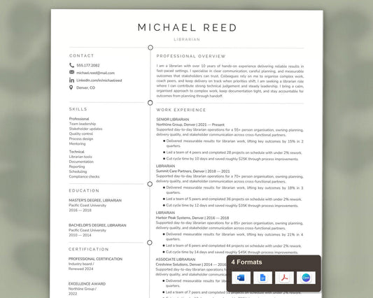 Librarian Resume Template